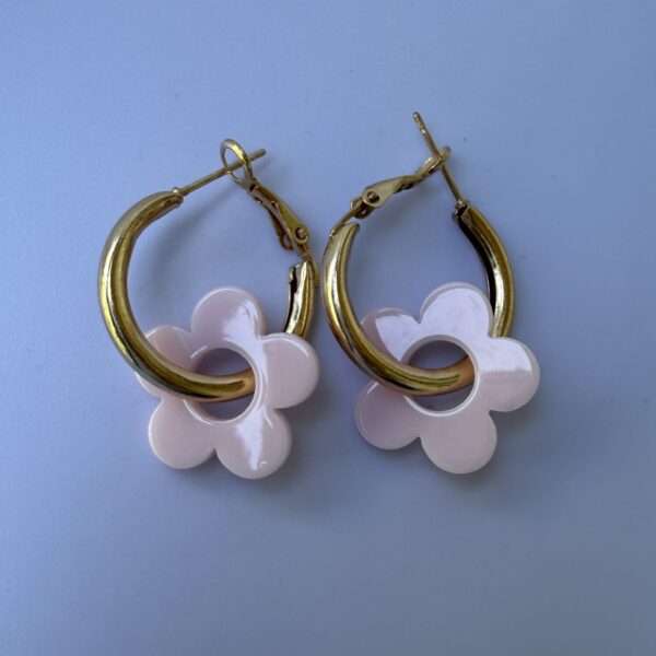 Flor Resin Light Pink - Dorado