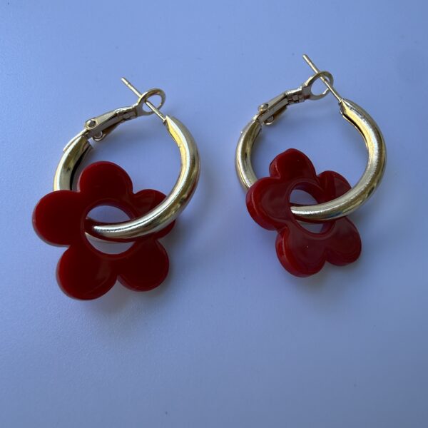 Flor Resin Red - Dorado