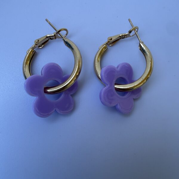 Caravana Flor Resin Lilac - Dorado