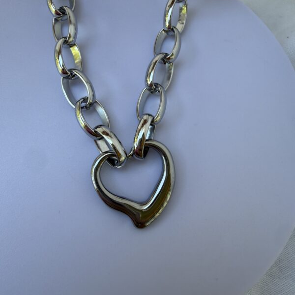 Collar Cuore plateado - Acero