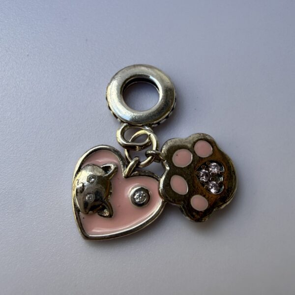 Charm Kitty Love - Enchapado plata
